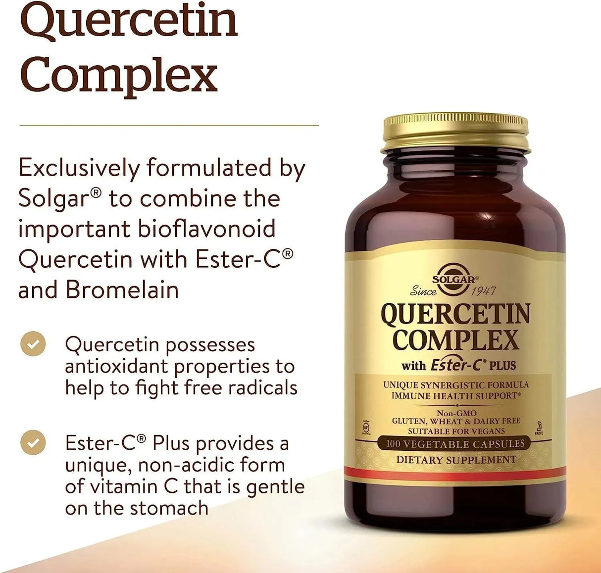 SOLGAR - Solgar Quercetin Complex with Ester-C Plus 100 Capsulas - The Red Vitamin MX - Suplementos Alimenticios - {{ shop.shopifyCountryName }}