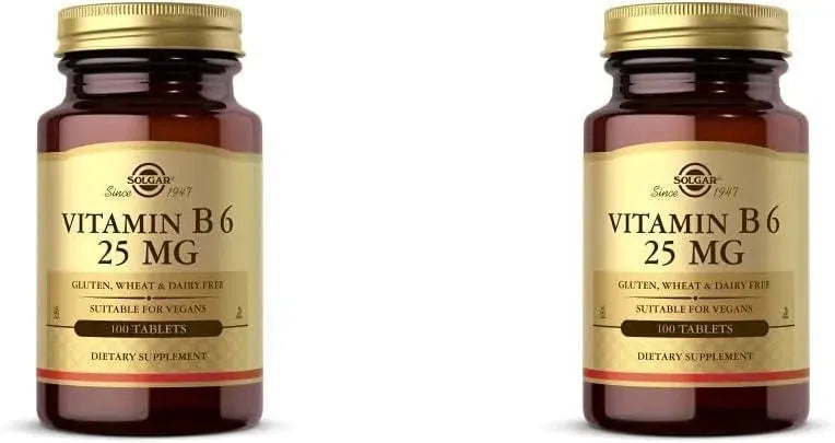 SOLGAR - Solgar Vitamin B6 25Mg. 100 Tabletas 2 Pack - The Red Vitamin MX - Suplementos Alimenticios - {{ shop.shopifyCountryName }}
