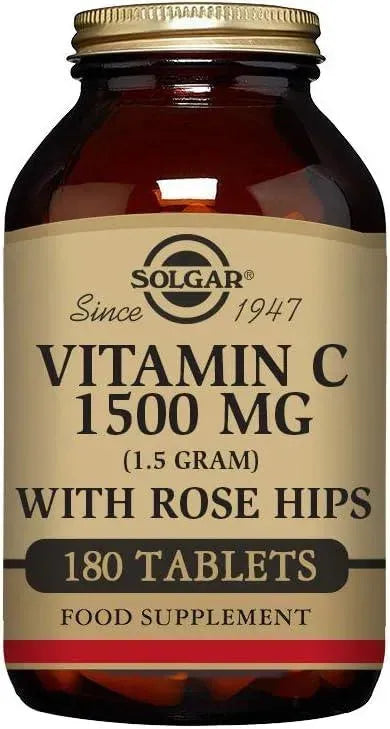 SOLGAR - Solgar Vitamin C 1500Mg. with Rose Hips 180 Tabletas - The Red Vitamin MX - Suplementos Alimenticios - {{ shop.shopifyCountryName }}