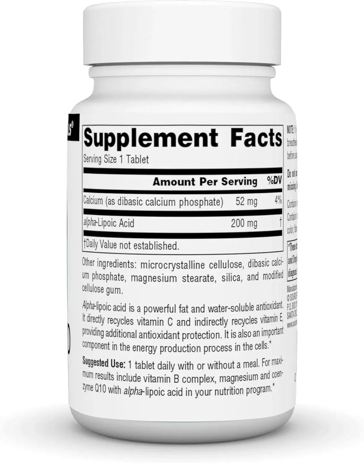 SOURCE NATURALS - Source Naturals Alpha Lipoic Acid 200Mg. 60 Tabletas - The Red Vitamin MX - Suplementos Alimenticios - {{ shop.shopifyCountryName }}