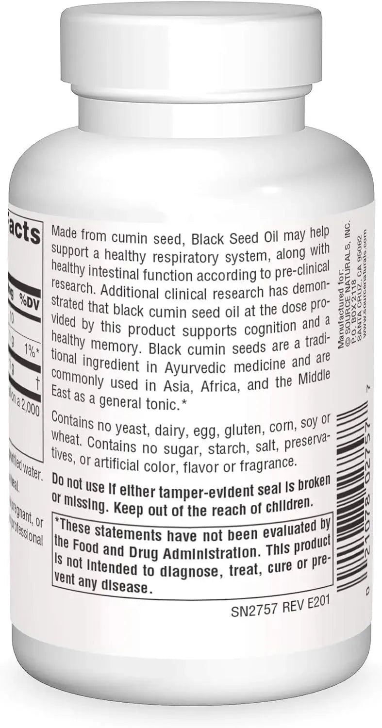 SOURCE NATURALS - Source Naturals Black Cumin Seed Oil 120 Capsulas Blandas - The Red Vitamin MX - Suplementos Alimenticios - {{ shop.shopifyCountryName }}