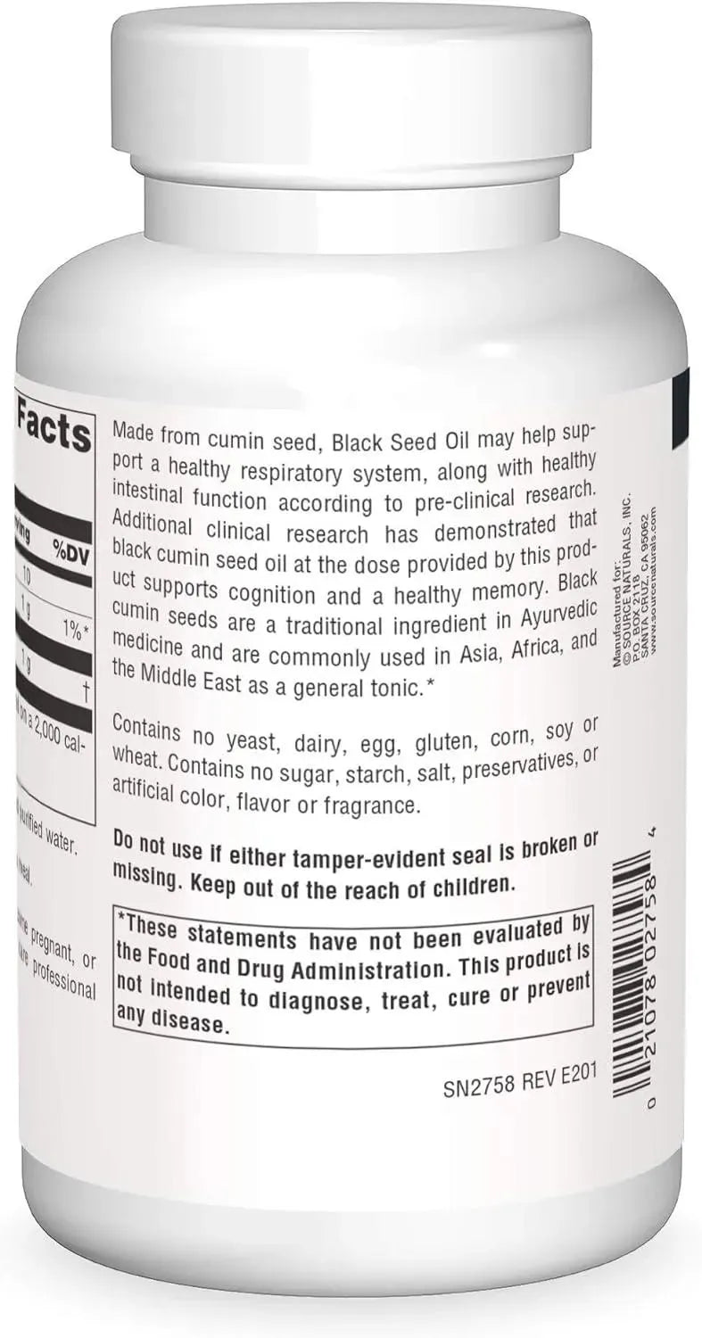 SOURCE NATURALS - Source Naturals Black Cumin Seed Oil 240 Capsulas Blandas - The Red Vitamin MX - Suplementos Alimenticios - {{ shop.shopifyCountryName }}