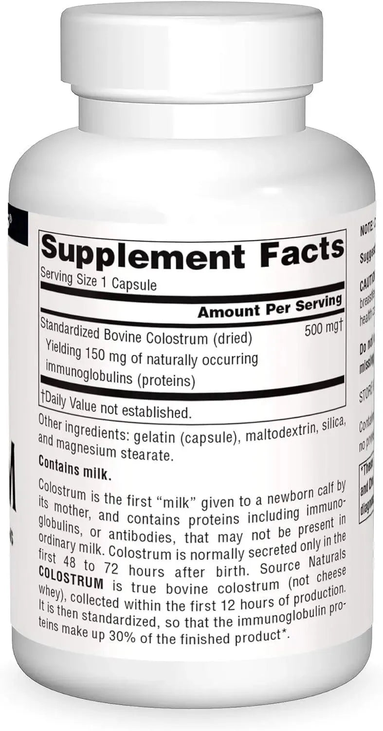 SOURCE NATURALS - Source Naturals Colostrum Contains 30 Percent Immunoglobulins 120 Capsulas - The Red Vitamin MX - Suplementos Alimenticios - {{ shop.shopifyCountryName }}