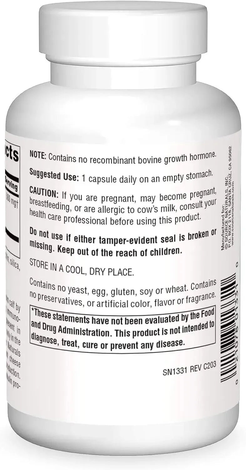 SOURCE NATURALS - Source Naturals Colostrum Contains 30 Percent Immunoglobulins 120 Capsulas - The Red Vitamin MX - Suplementos Alimenticios - {{ shop.shopifyCountryName }}