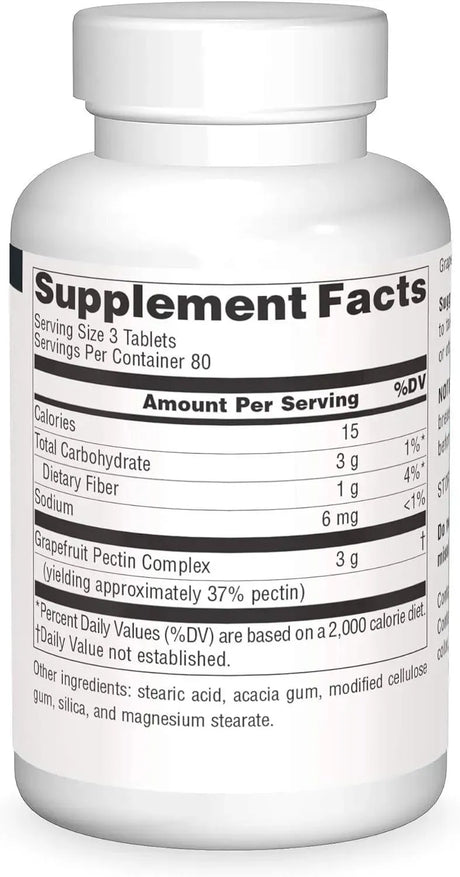 SOURCE NATURALS - Source Naturals Grapefruit Pectin 1000Mg. 240 Tabletas - The Red Vitamin MX - Suplementos Alimenticios - {{ shop.shopifyCountryName }}