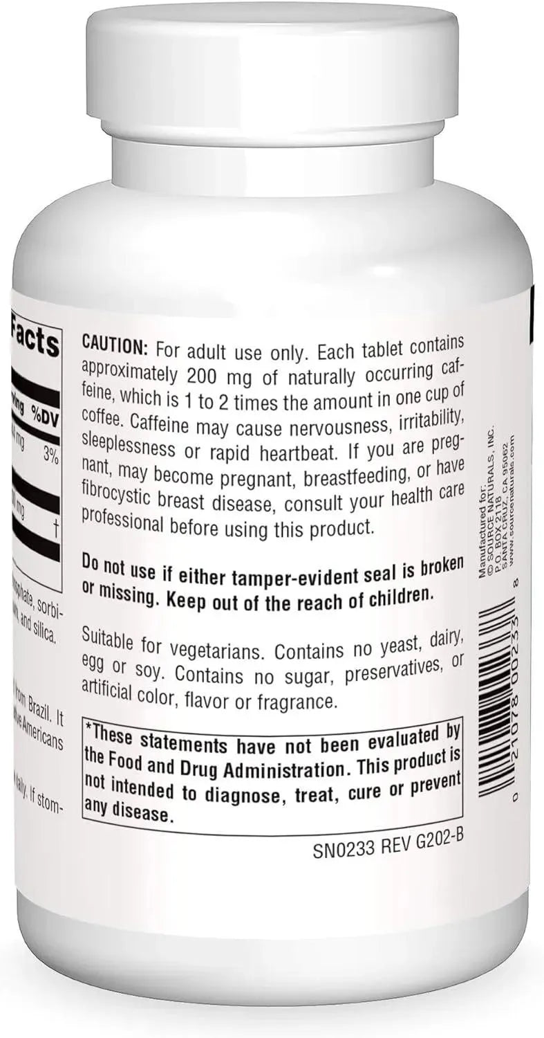 SOURCE NATURALS - Source Naturals Guarana Energizer 900Mg. 200 Tabletas 2 Pack - The Red Vitamin MX - Suplementos Alimenticios - {{ shop.shopifyCountryName }}