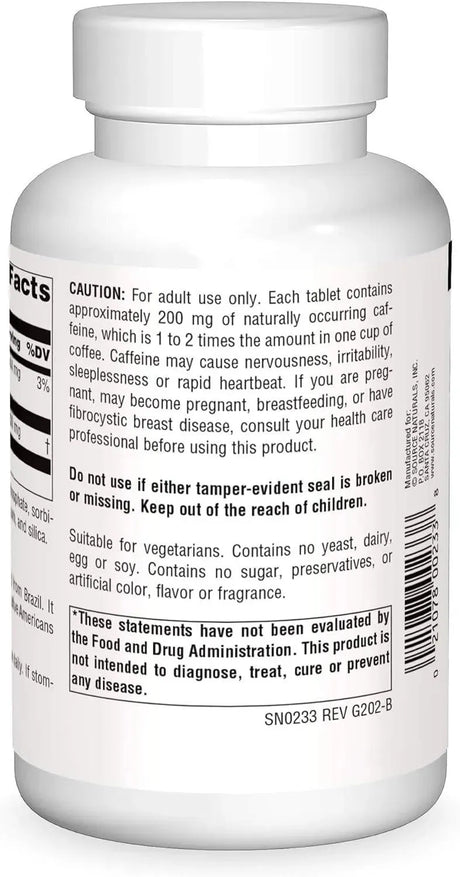 SOURCE NATURALS - Source Naturals Guarana Energizer 900Mg. 200 Tabletas - The Red Vitamin MX - Suplementos Alimenticios - {{ shop.shopifyCountryName }}