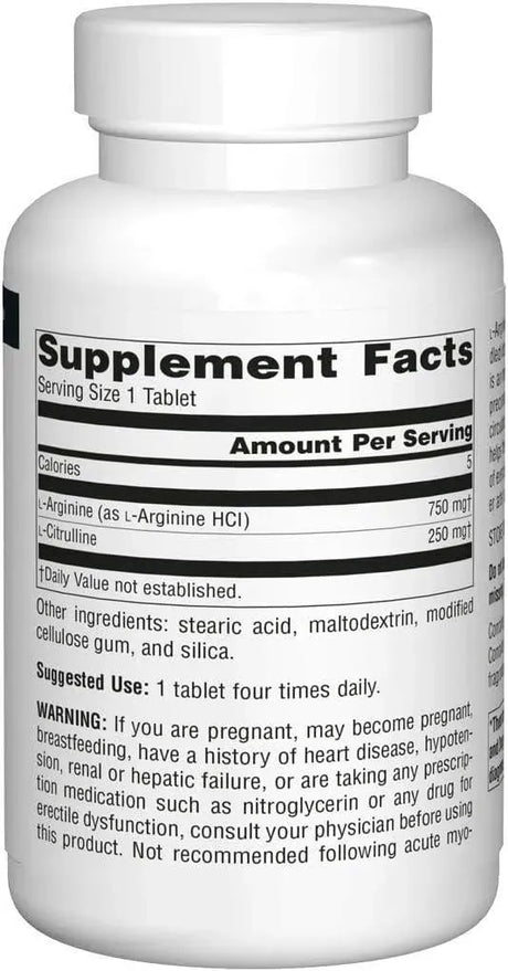 SOURCE NATURALS - Source Naturals L-Arginine L-Citrulline Complex 240 Tabletas - The Red Vitamin MX - Suplementos Alimenticios - {{ shop.shopifyCountryName }}