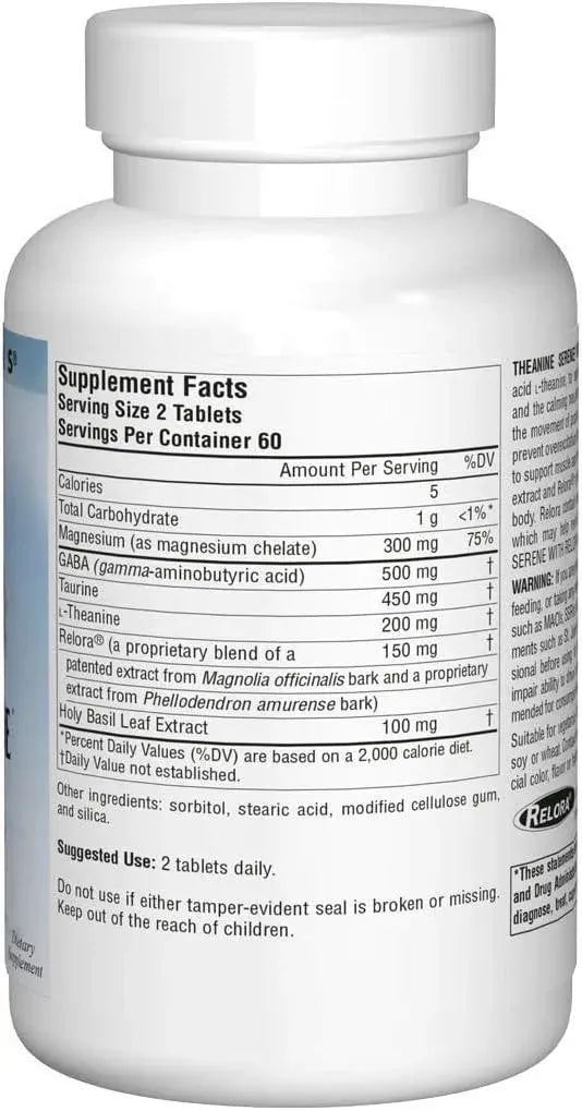 SOURCE NATURALS - Source Naturals Serene Science L-Theanine with Relora 120 Tabletas - The Red Vitamin MX - Suplementos Alimenticios - {{ shop.shopifyCountryName }}