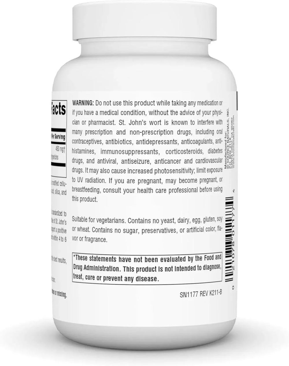 SOURCE NATURALS - Source Naturals St. John's Wort 450Mg. 180 Tabletas - The Red Vitamin MX - Suplementos Alimenticios - {{ shop.shopifyCountryName }}