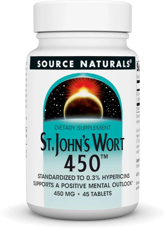 SOURCE NATURALS - Source Naturals St. John's Wort 450Mg. 45 Tabletas - The Red Vitamin MX - Suplementos Alimenticios - {{ shop.shopifyCountryName }}
