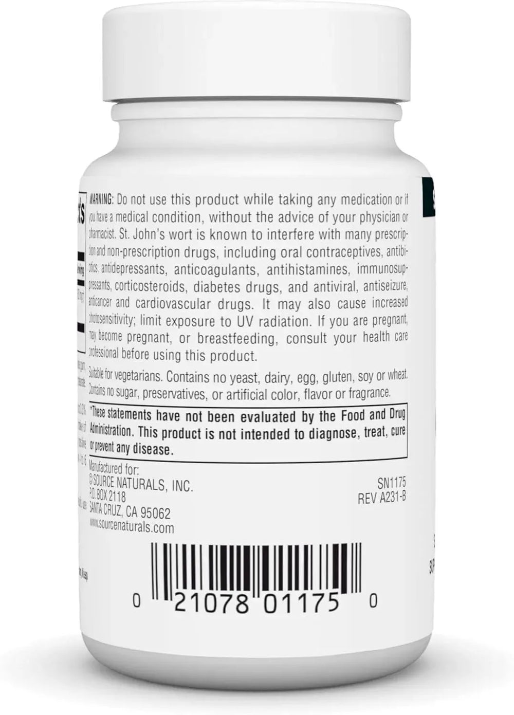 SOURCE NATURALS - Source Naturals St. John's Wort 450Mg. 45 Tabletas - The Red Vitamin MX - Suplementos Alimenticios - {{ shop.shopifyCountryName }}