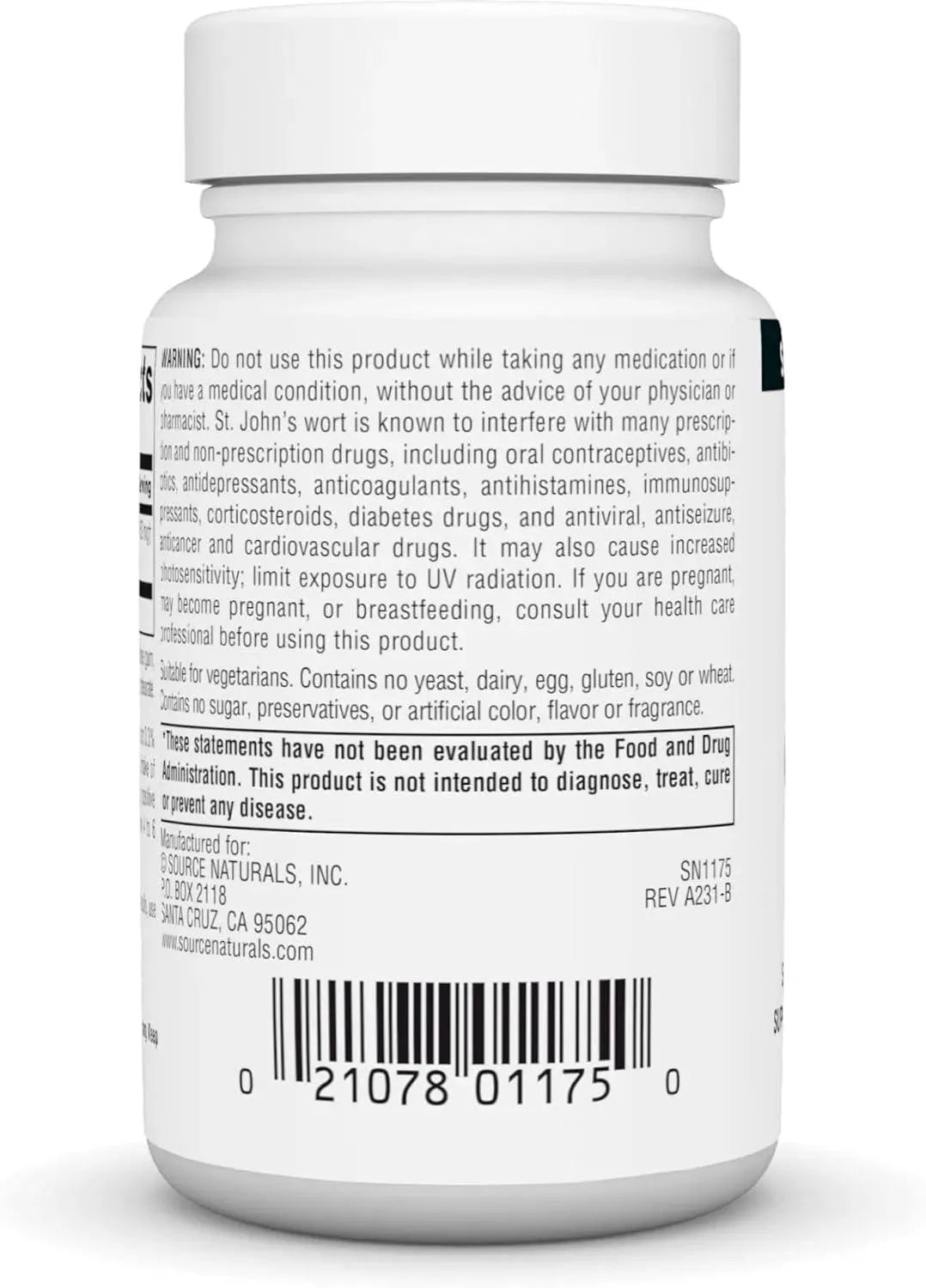 SOURCE NATURALS - Source Naturals St. John's Wort 450Mg. 45 Tabletas - The Red Vitamin MX - Suplementos Alimenticios - {{ shop.shopifyCountryName }}