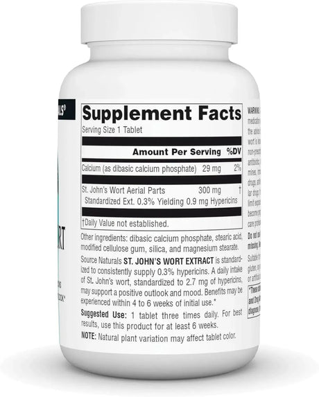 SOURCE NATURALS - Source Naturals St. Johns Wort Extract 300Mg. 240 Tabletas - The Red Vitamin MX - Suplementos Alimenticios - {{ shop.shopifyCountryName }}