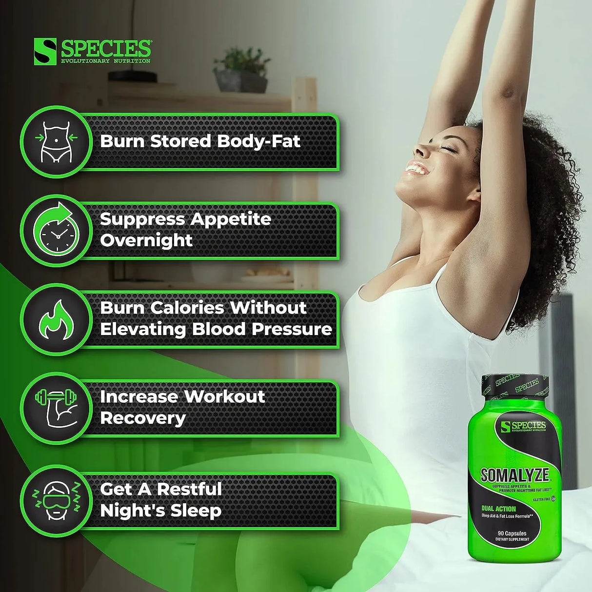 SPECIED NUTRITION - Species Nutrition Somalyze Nighttime Fat Burner 90 Capsulas - The Red Vitamin MX - Suplementos Alimenticios - {{ shop.shopifyCountryName }}