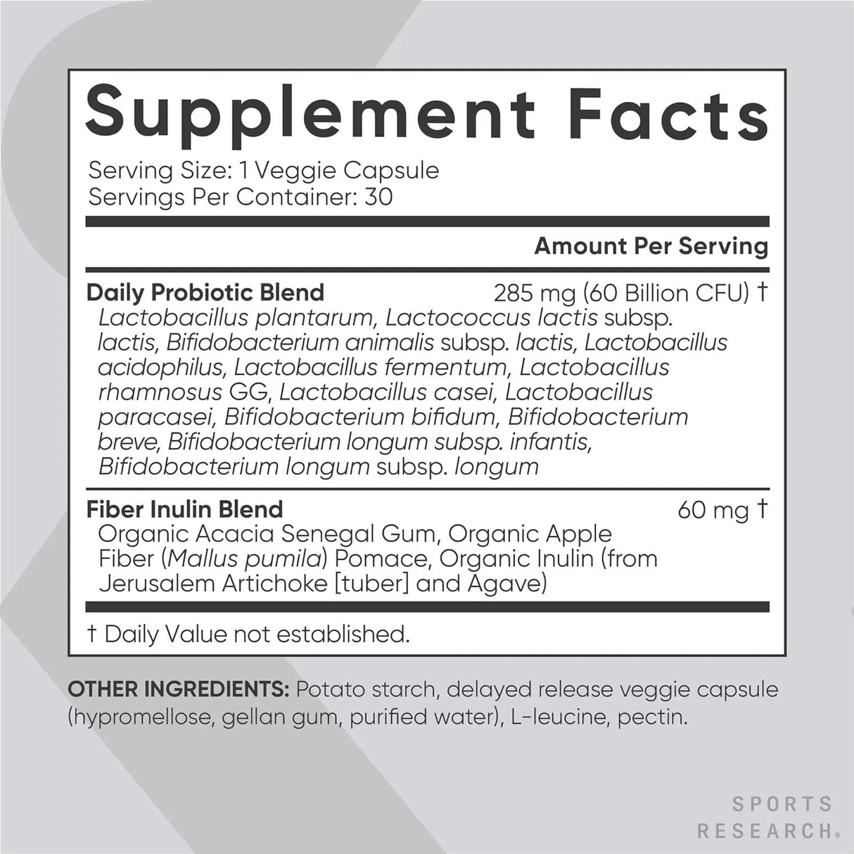 SPORTS RESEARCH - Sports Research Daily Probiotics with Prebiotics 30 Capsulas - The Red Vitamin MX - Suplementos Alimenticios - {{ shop.shopifyCountryName }}