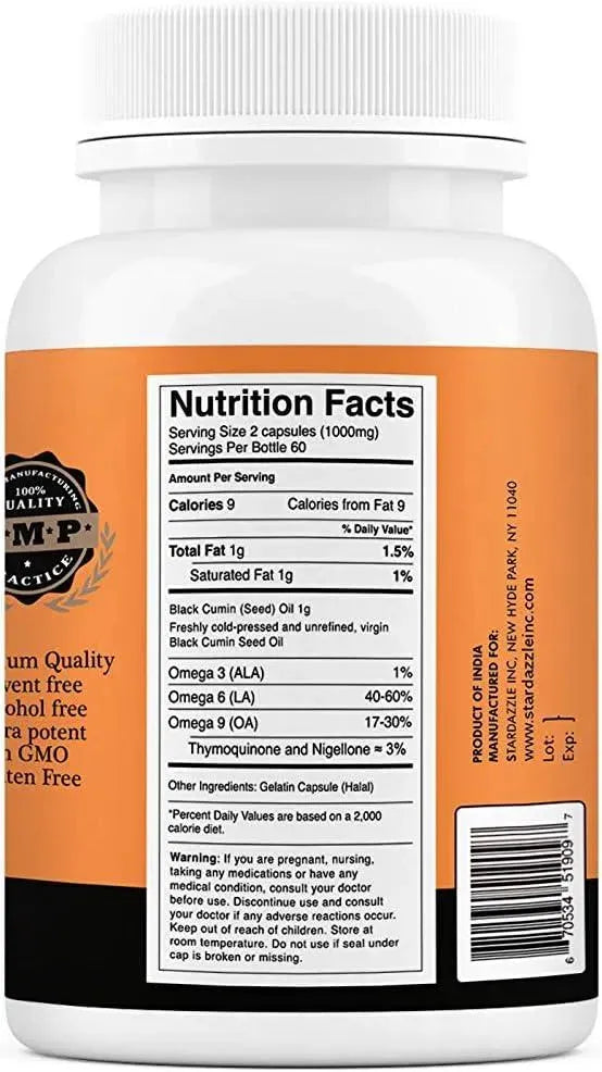 STARDUNES - StarDunes Pure Black Seed Oil 1000Mg. 120 Capsulas - The Red Vitamin MX - Suplementos Alimenticios - {{ shop.shopifyCountryName }}