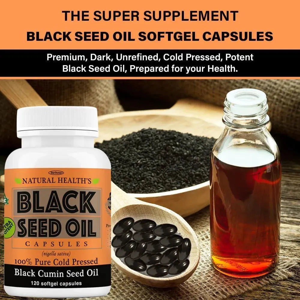 STARDUNES - StarDunes Pure Black Seed Oil 1000Mg. 120 Capsulas - The Red Vitamin MX - Suplementos Alimenticios - {{ shop.shopifyCountryName }}