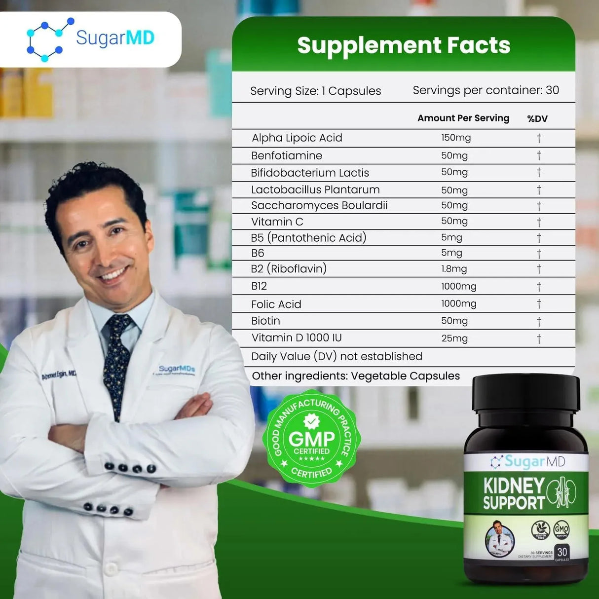 SUGARMD - SugarMD Dr. Ergin's Kidney Support 30 Capsulas - The Red Vitamin MX - Suplementos Alimenticios - {{ shop.shopifyCountryName }}