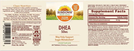 SUNDOWN - Sundown DHEA 50Mg. 60 Tabletas - The Red Vitamin MX - Suplementos Alimenticios - {{ shop.shopifyCountryName }}
