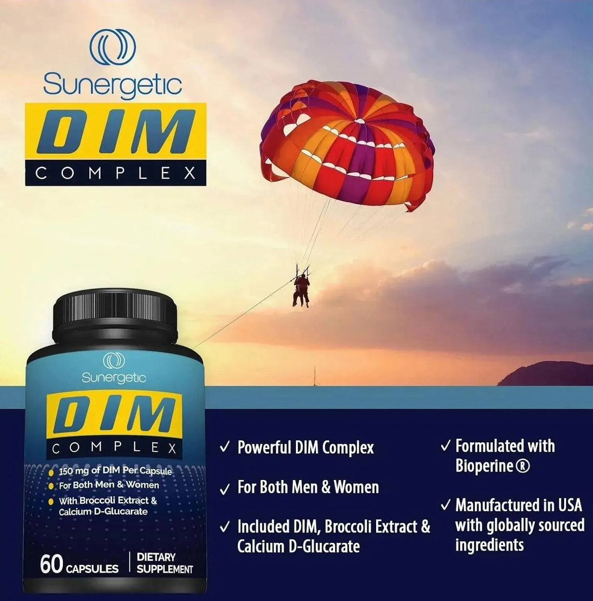 SUNERGETIC - Sunergetic DIM 150Mg. 60 Capsulas - The Red Vitamin MX - Suplementos Alimenticios - {{ shop.shopifyCountryName }}