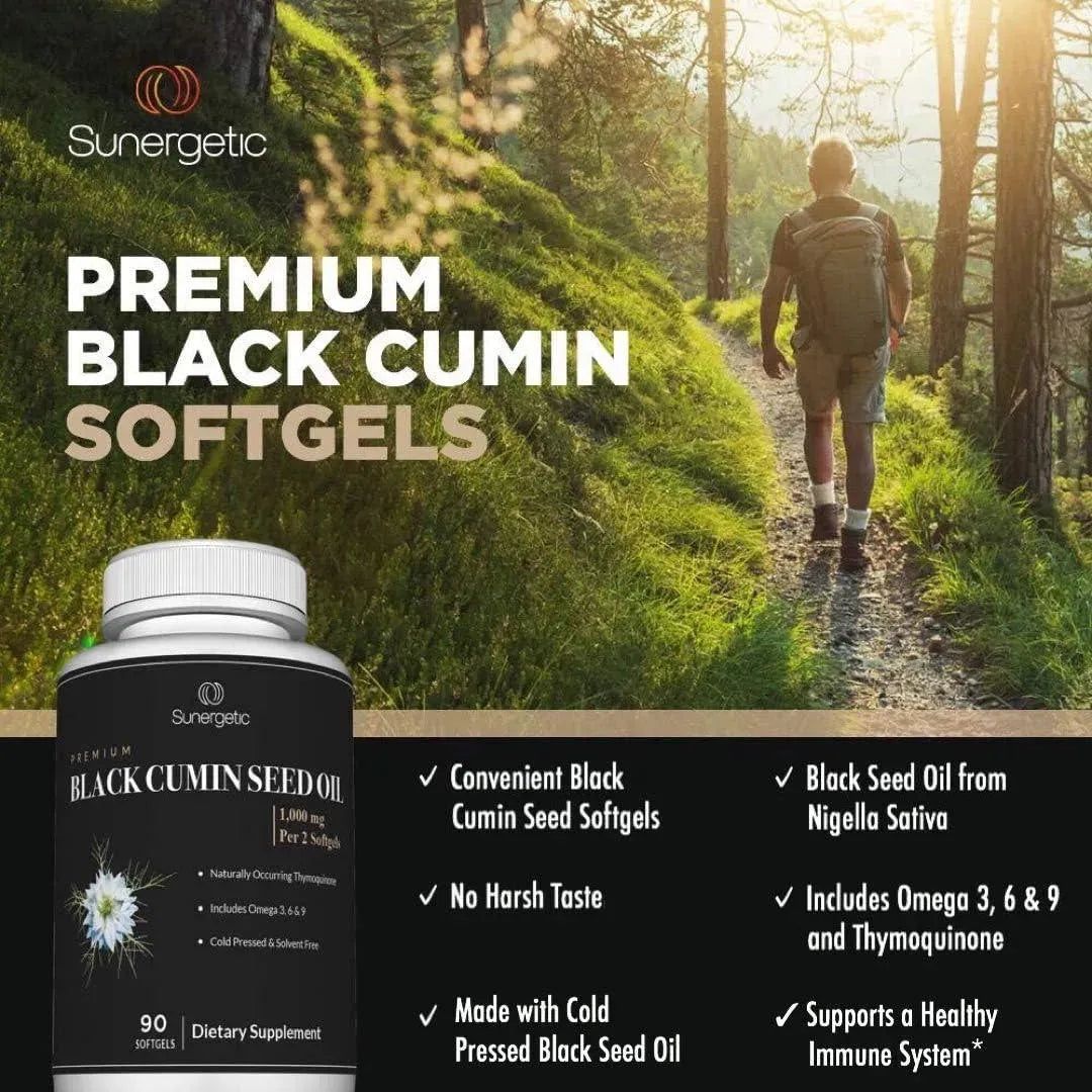 SUNERGETIC - Sunergetic Premium Black Cumin Seed Oil 1000Mg. 90 Capsulas Blandas - The Red Vitamin MX - Suplementos Alimenticios - {{ shop.shopifyCountryName }}