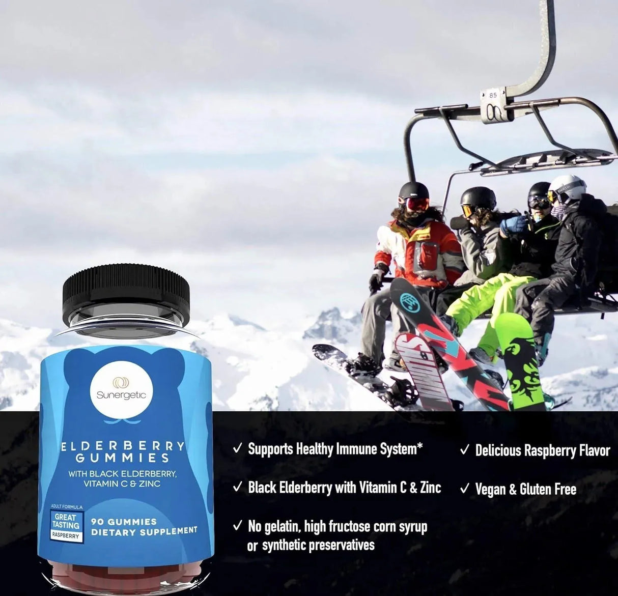 SUNERGETIC - Sunergetic Premium Black Elderberry Gummies 90 Gomitas - The Red Vitamin MX - Suplementos Alimenticios - {{ shop.shopifyCountryName }}