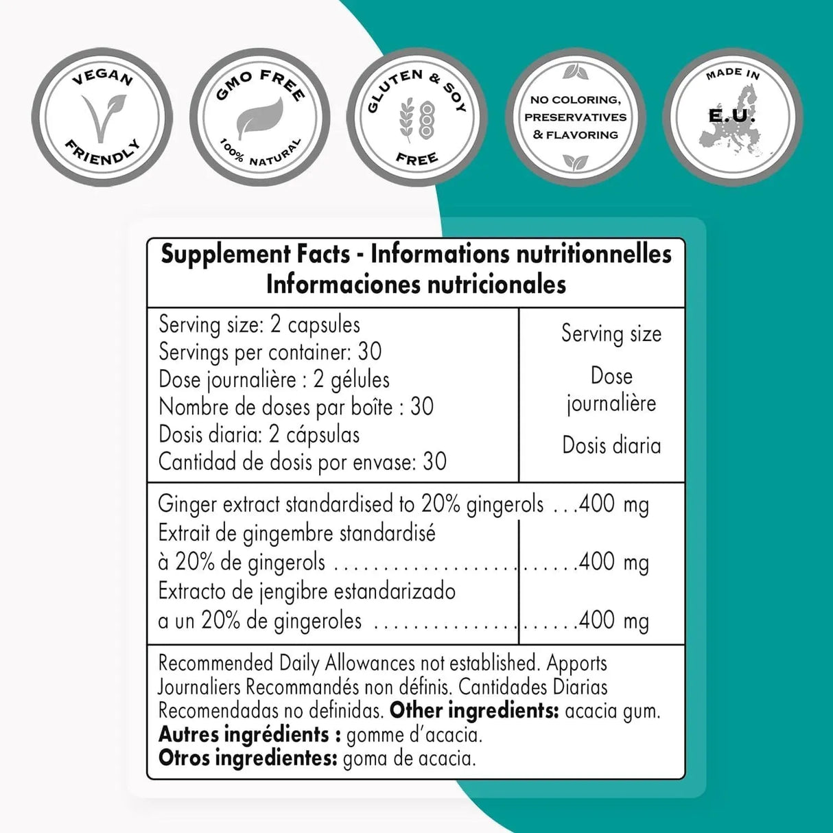 SUPER SMART - Supersmart Super Gingerols 400Mg. 60 Capsulas - The Red Vitamin MX - Suplementos Alimenticios - {{ shop.shopifyCountryName }}