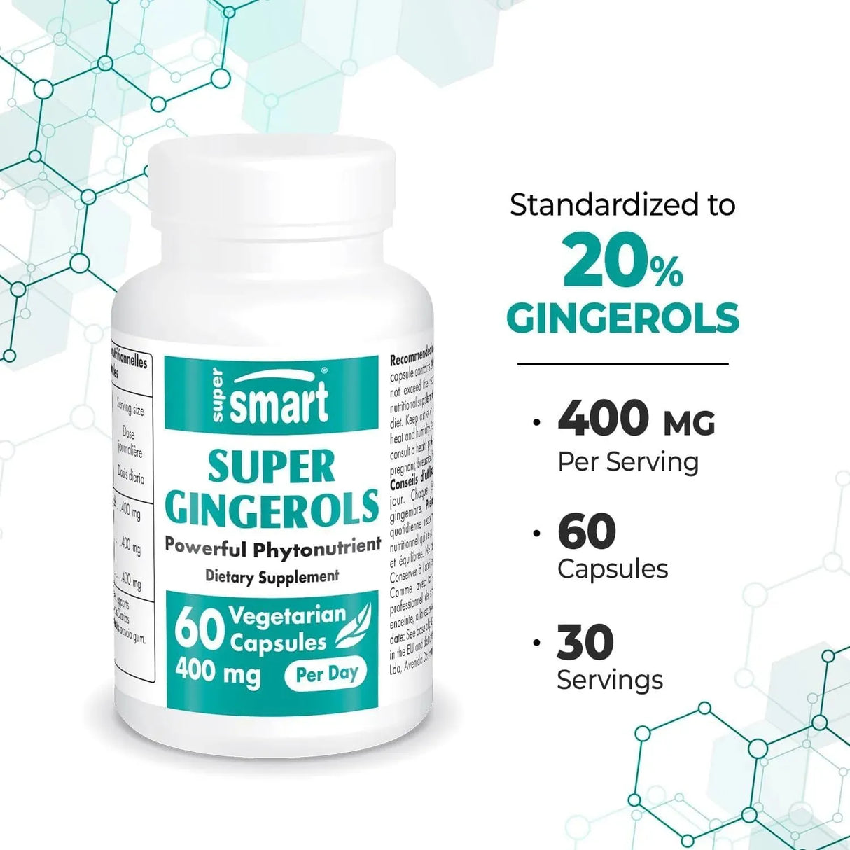 SUPER SMART - Supersmart Super Gingerols 400Mg. 60 Capsulas - The Red Vitamin MX - Suplementos Alimenticios - {{ shop.shopifyCountryName }}