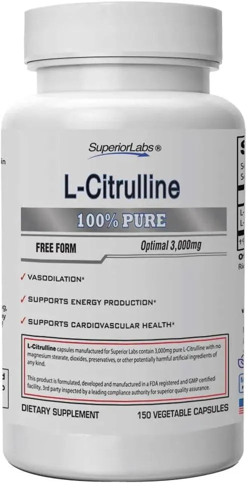 SUPERIOR LABS - Superior Labs Pure L-Citrulline 150 Capsulas - The Red Vitamin MX - Suplementos Alimenticios - {{ shop.shopifyCountryName }}