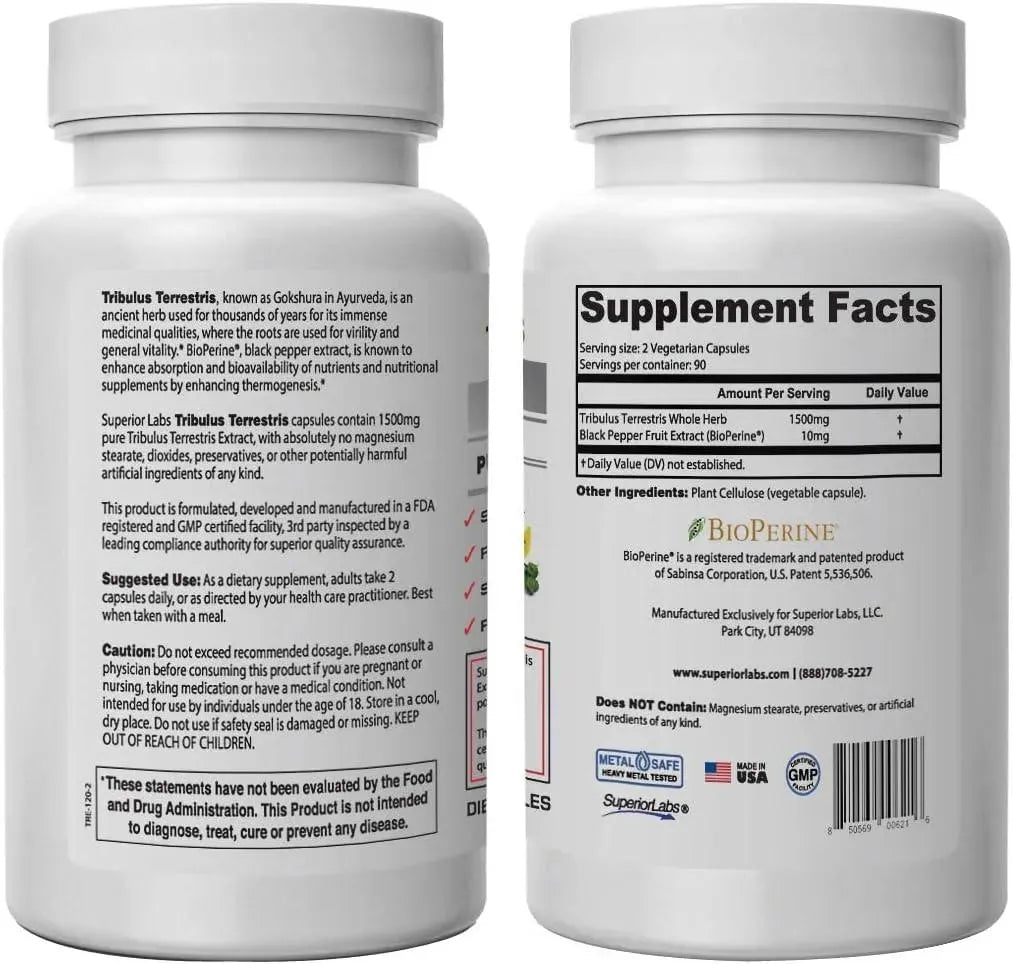 SUPERIOR LABS - Superior Labs Tribulus Terrestris 180 Capsulas - The Red Vitamin MX - Suplementos Alimenticios - {{ shop.shopifyCountryName }}