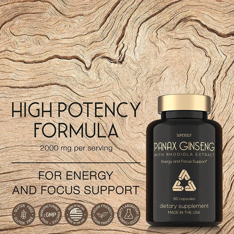 SUPERSELF - SuperSelf Panax Ginseng and Rhodiola Rosea 2000Mg. 60 Capsulas - The Red Vitamin MX - Suplementos Alimenticios - {{ shop.shopifyCountryName }}