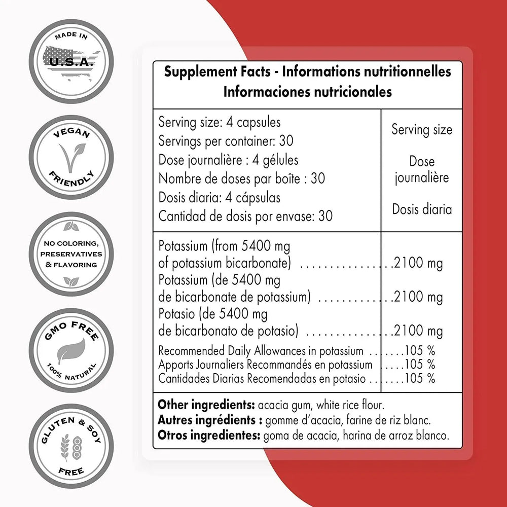 SUPERSMART - Supersmart Potassium Bicarbonate 5400Mg. 120 Capsulas - The Red Vitamin MX - Suplementos Alimenticios - {{ shop.shopifyCountryName }}