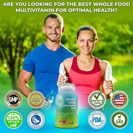 SUPPLEMENTS STUDIO - Supplements Studio Vegan Whole Food Multivitamin with Iron 90 Capsulas - The Red Vitamin MX - Suplementos Alimenticios - {{ shop.shopifyCountryName }}