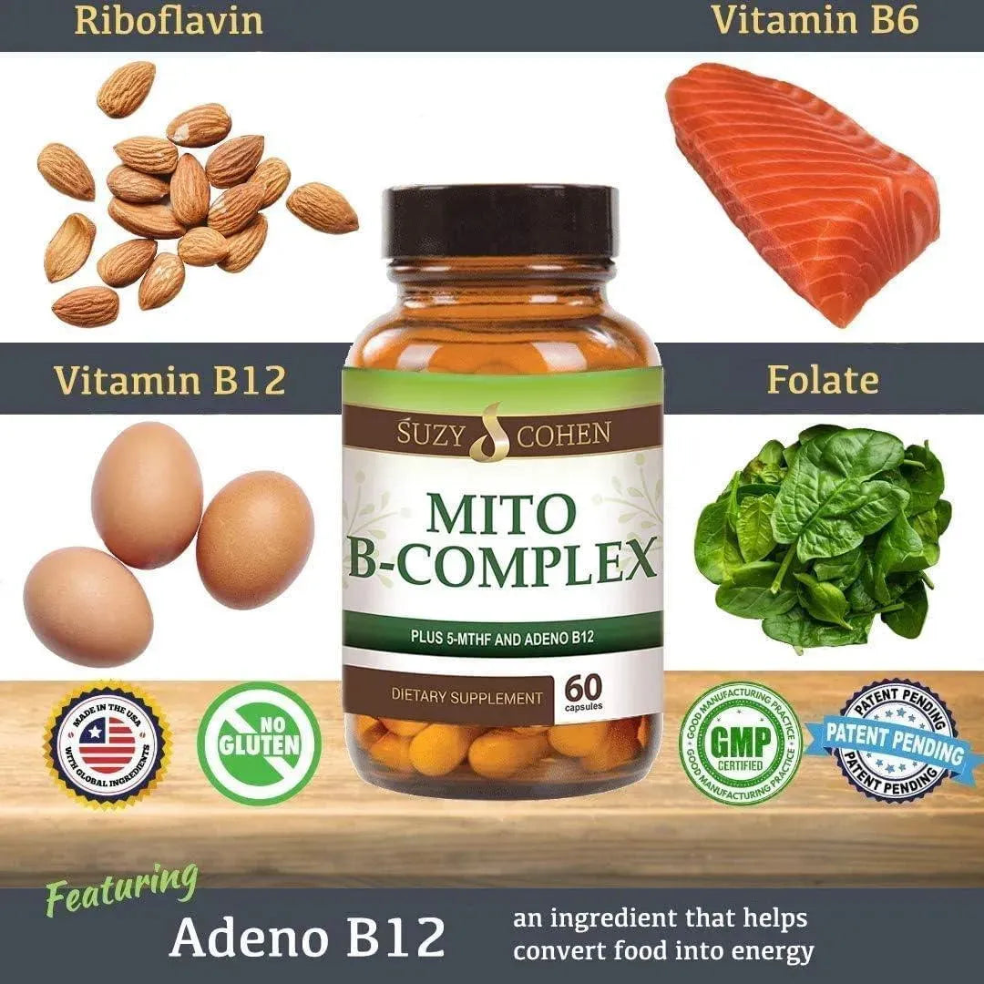SUZY COHEN - Suzy Cohen Mito B Complex 60 Capsulas - The Red Vitamin MX - Suplementos Alimenticios - {{ shop.shopifyCountryName }}