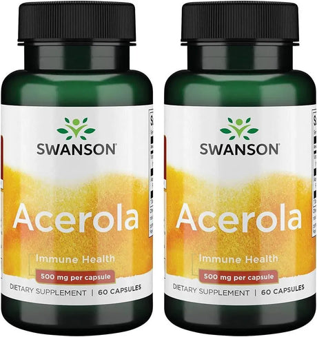 SWANSON - Swanson Acerola 500Mg. 60 Capsulas 2 Pack - The Red Vitamin MX - Suplementos Alimenticios - {{ shop.shopifyCountryName }}