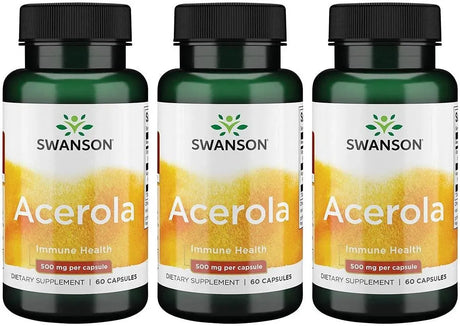 SWANSON - Swanson Acerola 500Mg. 60 Capsulas 3 Pack - The Red Vitamin MX - Suplementos Alimenticios - {{ shop.shopifyCountryName }}