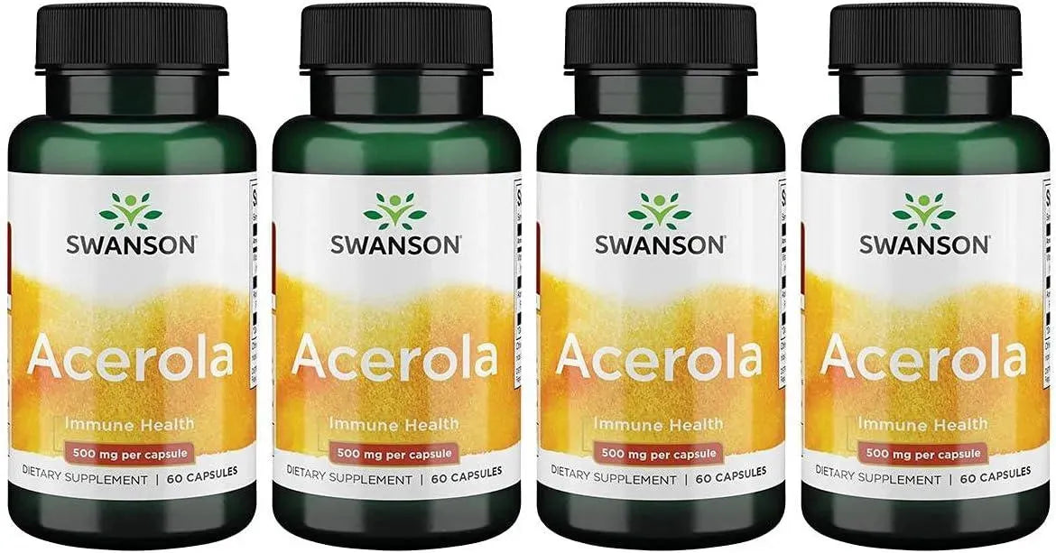 SWANSON - Swanson Acerola 500Mg. 60 Capsulas 4 Pack - The Red Vitamin MX - Suplementos Alimenticios - {{ shop.shopifyCountryName }}