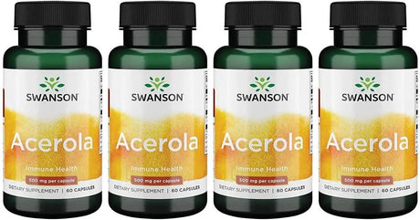 SWANSON - Swanson Acerola 500Mg. 60 Capsulas 4 Pack - The Red Vitamin MX - Suplementos Alimenticios - {{ shop.shopifyCountryName }}