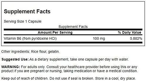 SWANSON - Swanson B6 Pyridoxine 100Mg. 250 Capsulas - The Red Vitamin MX - Suplementos Alimenticios - {{ shop.shopifyCountryName }}