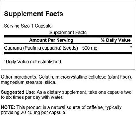 SWANSON - Swanson Guarana 500Mg. 100 Capsulas 3 Pack - The Red Vitamin MX - Suplementos Alimenticios - {{ shop.shopifyCountryName }}