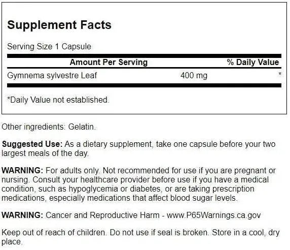 SWANSON - Swanson Gymnema Sylvestre Leaf 400Mg. 100 Capsulas - The Red Vitamin MX - Suplementos Alimenticios - {{ shop.shopifyCountryName }}