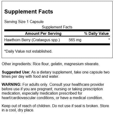 SWANSON - Swanson Hawthorn Berries Supplement 565Mg. 250 Capsulas - The Red Vitamin MX - Suplementos Alimenticios - {{ shop.shopifyCountryName }}