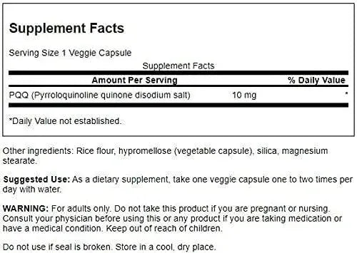 SWANSON - Swanson PQQ Pyrroloquinoline Quinone 10Mg. 30 Capsulas - The Red Vitamin MX - Suplementos Alimenticios - {{ shop.shopifyCountryName }}