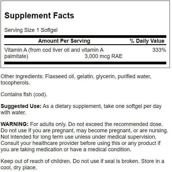 SWANSON - Swanson Vitamin A 10,000 IU 250 Capsulas Blandas - The Red Vitamin MX - Suplementos Alimenticios - {{ shop.shopifyCountryName }}