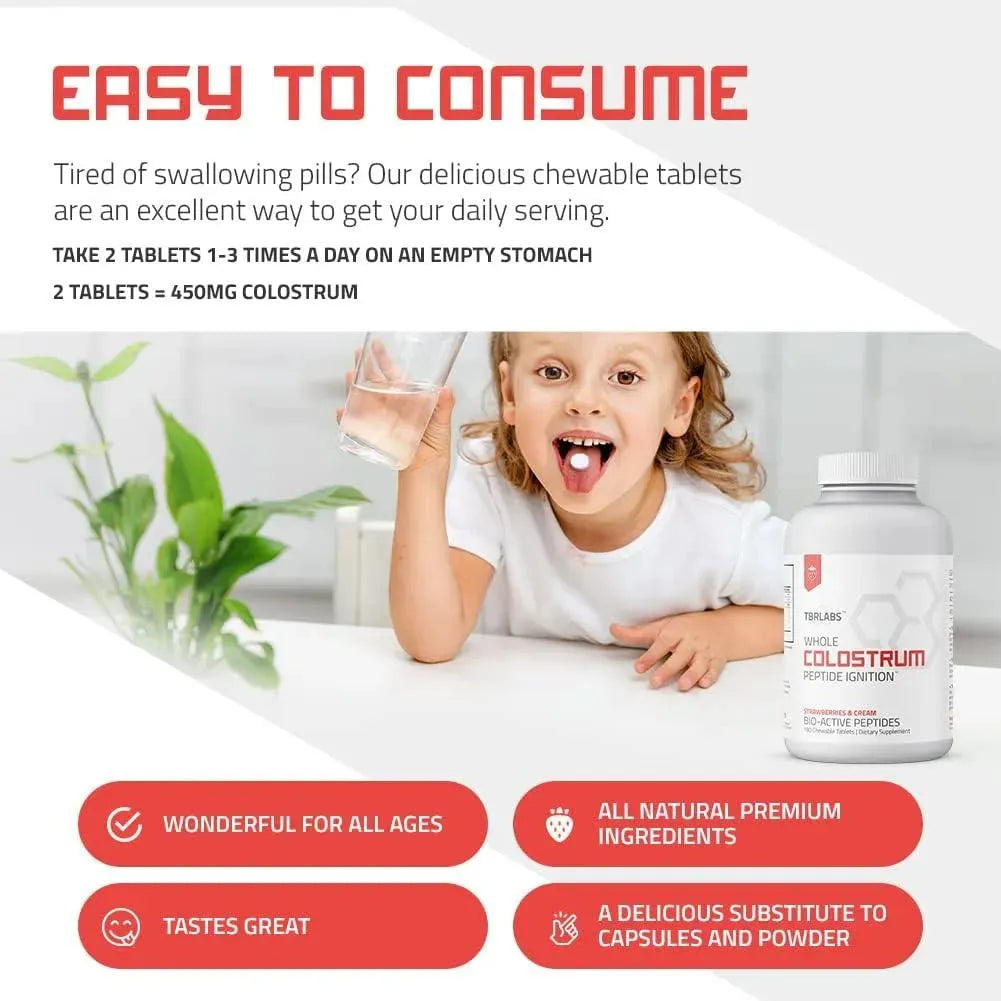 TBR LABS - TBR Labs Bovine Colostrum 90 Tabletas Masticables - The Red Vitamin MX - Suplementos Alimenticios - {{ shop.shopifyCountryName }}