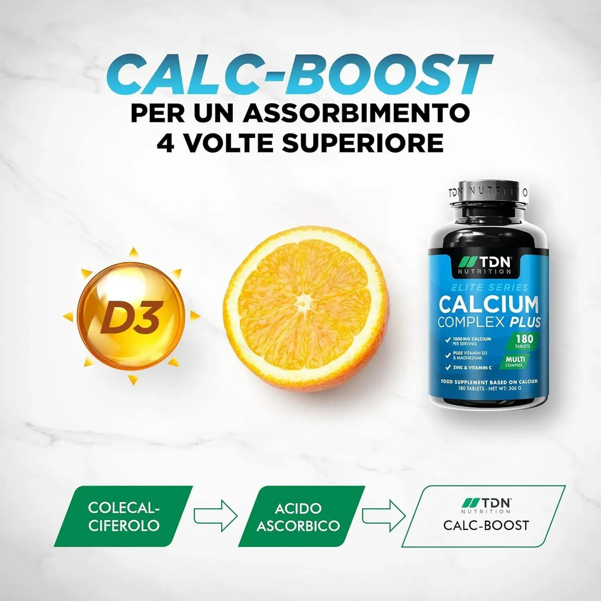 TDN NUTRITION - TDN Nutrition Calcium and Vitamin D 180 Tabletas - The Red Vitamin MX - Suplementos Alimenticios - {{ shop.shopifyCountryName }}