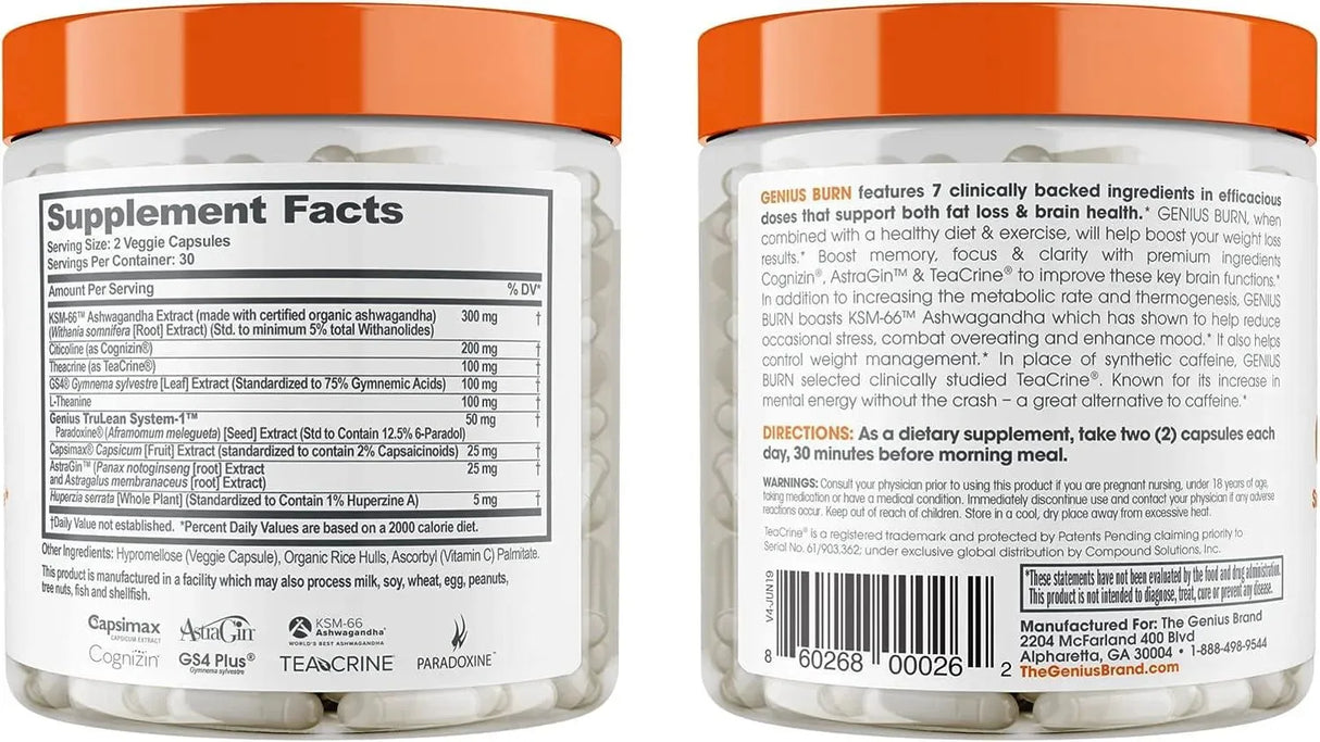 THE GENIUS BRAND - The Genius Brand Genius Thermogenic Fat Burner 60 Capsulas - The Red Vitamin MX - Suplementos Alimenticios - {{ shop.shopifyCountryName }}