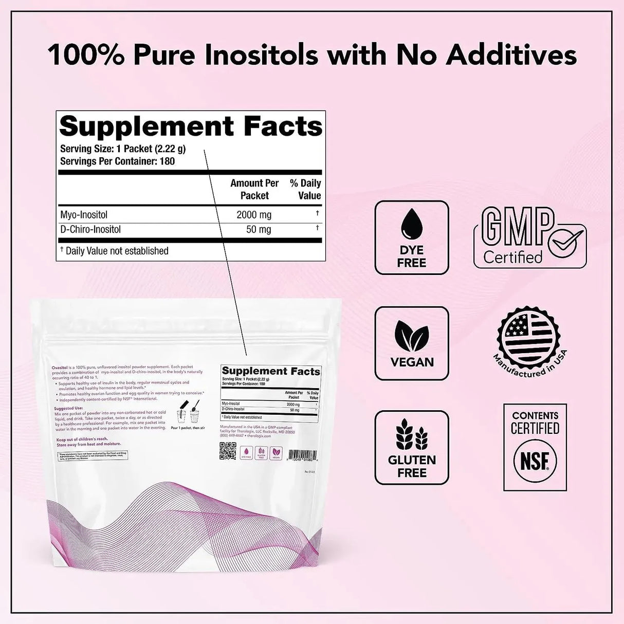 THERALOGIX - THERALOGIX Ovasitol Inositol Powder Packets 180 Paquetes - The Red Vitamin MX - Suplementos Alimenticios - {{ shop.shopifyCountryName }}