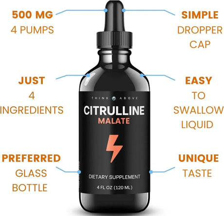 THINK ABOVE - Think Above Liquid L-Citrulline Malate 2:1-500Mg. 30Ml. - The Red Vitamin MX - Suplementos Alimenticios - {{ shop.shopifyCountryName }}